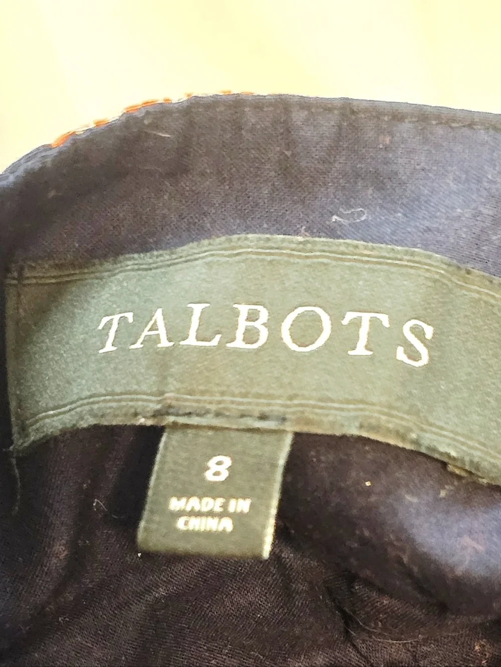 Talbots Floral A-Line Skirt Navy Orange White Cotton Preppy Feminine Midi Flowy